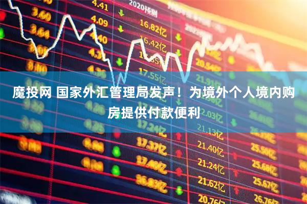魔投网 国家外汇管理局发声！为境外个人境内购房提供付款便利